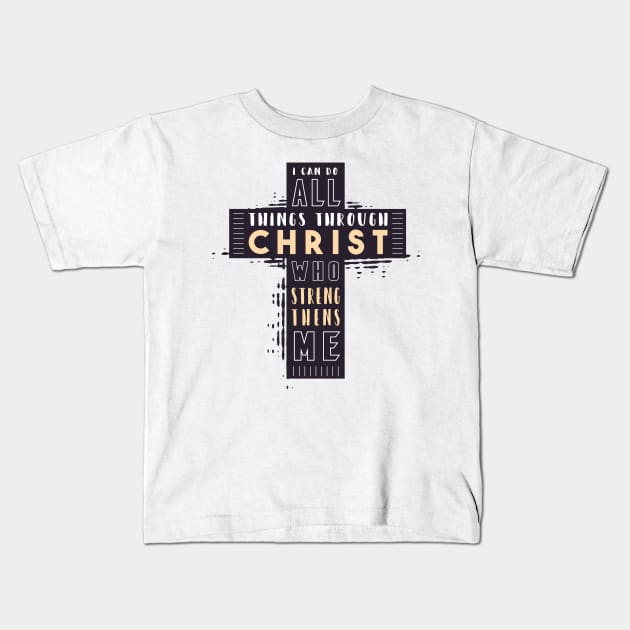 Bible verse | cross quote Kids T-Shirt by LR_Collections